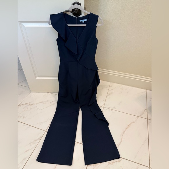 ANTONIO MELANI Midnight Blue Ruffle Jumpsuit - Picture 2 of 4